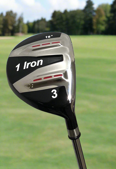 1 Iron Golf #3 Low_Profile_Fairway_Wood in front of a golf course
