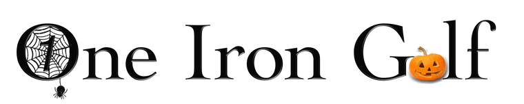 One Iron Golf Logo for Halloween - The Leader in Single Length Clubs for over 25 years. 4 lines of irons, low-profile fairway woods, 1 Iron Dark Horse Titanium Driver, 1 Iron Big-O Putter - 30 day money back guarantee on new club sets 