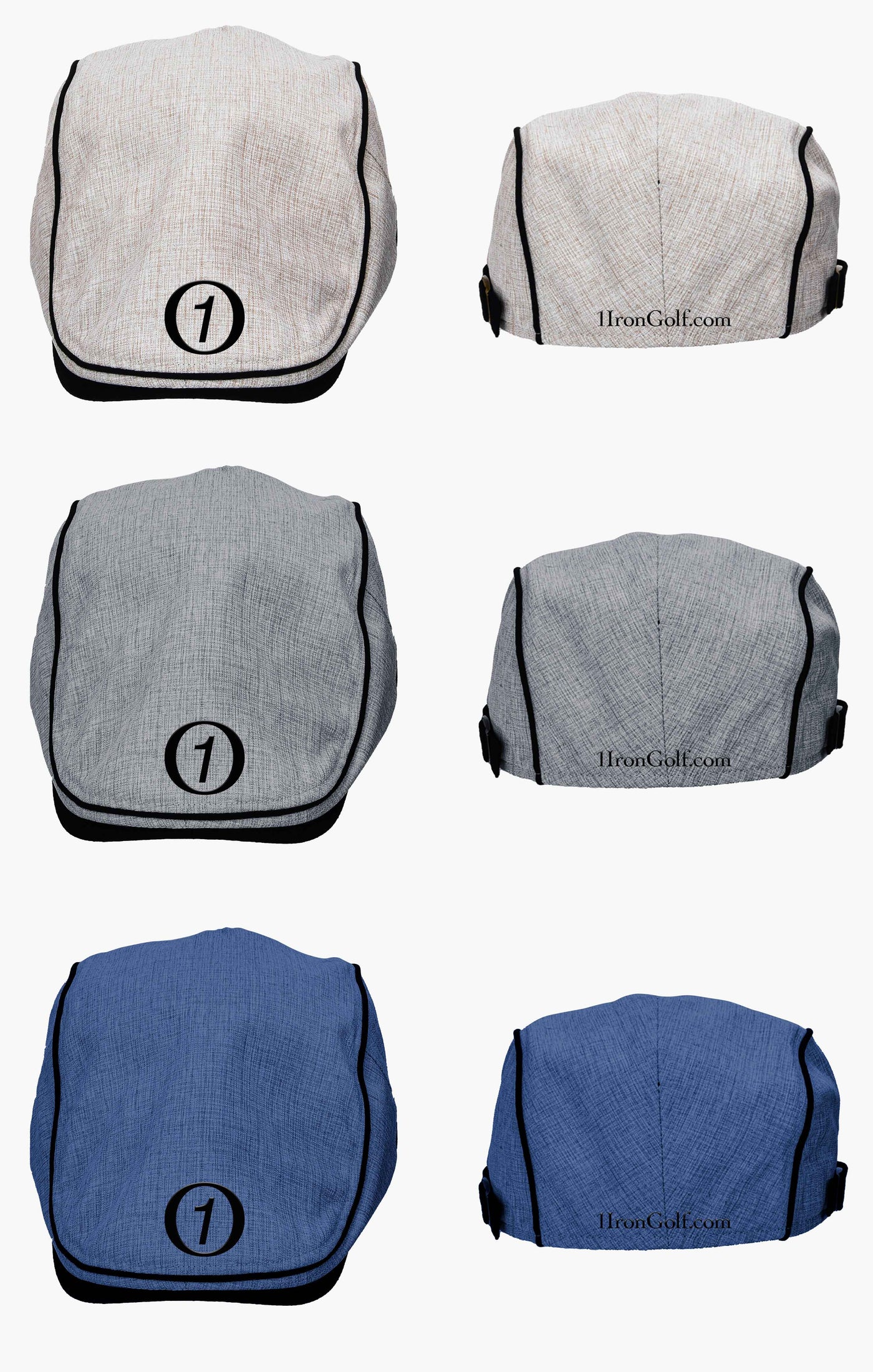 Flat Caps - 3 Color Options Cream, Gray, and Blue