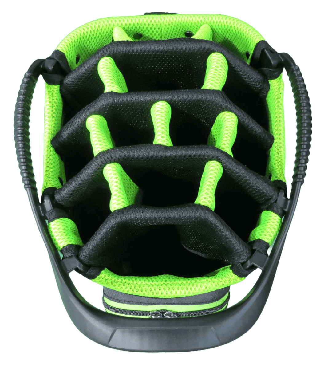 Top View of the Green Trimmed Golf Cart Bag