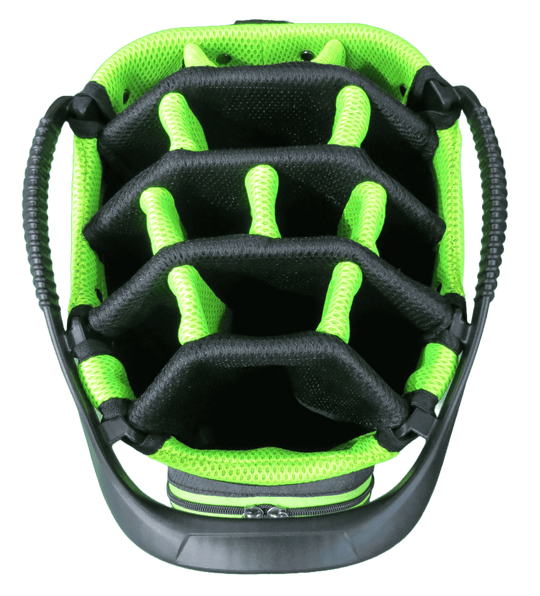 Top View of the Green Trimmed Golf Cart Bag