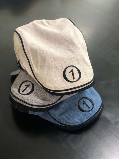 Flat Caps - 3 Color Options Cream - showing all 3 hats